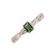 3 - Avril Desire Emerald Cut Lab Created Alexandrite and Round Diamond Twist Braided Shank Engagement Ring 