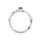 4 - Avril Desire Emerald Cut Lab Created Alexandrite and Round Lab Grown Diamond Twist Braided Shank Engagement Ring 