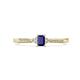 1 - Greta Desire Emerald Cut Blue Sapphire and Round Lab Grown Diamond Engagement Ring 