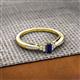 2 - Greta Desire Emerald Cut Blue Sapphire and Round Lab Grown Diamond Engagement Ring 
