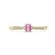 1 - Greta Desire Emerald Cut Pink Sapphire and Round Lab Grown Diamond Engagement Ring 