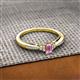 2 - Greta Desire Emerald Cut Pink Sapphire and Round Lab Grown Diamond Engagement Ring 