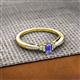 2 - Greta Desire Emerald Cut Tanzanite and Round Lab Grown Diamond Engagement Ring 