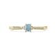 1 - Greta Desire Emerald Cut Aquamarine and Round Lab Grown Diamond Engagement Ring 