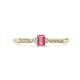 1 - Greta Desire Emerald Cut Pink Tourmaline and Round Lab Grown Diamond Engagement Ring 