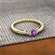 2 - Greta Desire Emerald Cut Amethyst and Round Lab Grown Diamond Engagement Ring 
