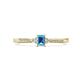 1 - Greta Desire Emerald Cut Blue Topaz and Round Lab Grown Diamond Engagement Ring 