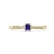 1 - Greta Desire Emerald Cut Iolite and Round Lab Grown Diamond Engagement Ring 