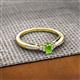 2 - Greta Desire Emerald Cut Peridot and Round Lab Grown Diamond Engagement Ring 