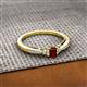 2 - Greta Desire Emerald Cut Red Garnet and Round Lab Grown Diamond Engagement Ring 