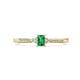 1 - Greta Desire Emerald Cut Emerald and Round Lab Grown Diamond Engagement Ring 