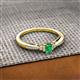 2 - Greta Desire Emerald Cut Emerald and Round Lab Grown Diamond Engagement Ring 