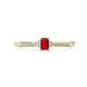 1 - Greta Desire Emerald Cut Ruby and Round Lab Grown Diamond Engagement Ring 