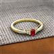 2 - Greta Desire Emerald Cut Ruby and Round Lab Grown Diamond Engagement Ring 