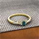 2 - Greta Desire Emerald Cut London Blue Topaz and Round Lab Grown Diamond Engagement Ring 