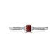 1 - Greta Desire Emerald Cut Red Garnet and Round Lab Grown Diamond Engagement Ring 