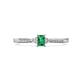 1 - Greta Desire Emerald Cut Emerald and Round Lab Grown Diamond Engagement Ring 