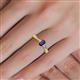 5 - Greta Desire Emerald Cut Blue Sapphire and Round Lab Grown Diamond Engagement Ring 