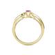 4 - Greta Desire Emerald Cut Pink Sapphire and Round Lab Grown Diamond Engagement Ring 