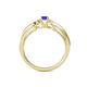 4 - Greta Desire Emerald Cut Tanzanite and Round Lab Grown Diamond Engagement Ring 