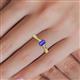 5 - Greta Desire Emerald Cut Tanzanite and Round Lab Grown Diamond Engagement Ring 