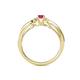 4 - Greta Desire Emerald Cut Pink Tourmaline and Round Lab Grown Diamond Engagement Ring 