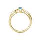 4 - Greta Desire Emerald Cut Blue Topaz and Round Lab Grown Diamond Engagement Ring 
