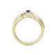 4 - Greta Desire Emerald Cut Iolite and Round Lab Grown Diamond Engagement Ring 
