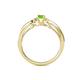 4 - Greta Desire Emerald Cut Peridot and Round Lab Grown Diamond Engagement Ring 