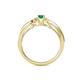 4 - Greta Desire Emerald Cut Emerald and Round Lab Grown Diamond Engagement Ring 