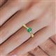5 - Greta Desire Emerald Cut Emerald and Round Lab Grown Diamond Engagement Ring 