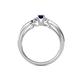 4 - Greta Desire Emerald Cut Blue Sapphire and Round Lab Grown Diamond Engagement Ring 