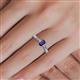 5 - Greta Desire Emerald Cut Blue Sapphire and Round Lab Grown Diamond Engagement Ring 