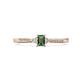 1 - Greta Desire Emerald Cut Lab Created Alexandrite and Round Diamond Engagement Ring 