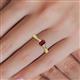 5 - Greta Desire Emerald Cut Red Garnet and Round Diamond Engagement Ring 