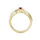 4 - Greta Desire Emerald Cut Ruby and Round Diamond Engagement Ring 