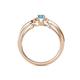 4 - Greta Desire Emerald Cut Blue Topaz and Round Diamond Engagement Ring 