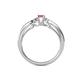 4 - Greta Desire Emerald Cut Pink Sapphire and Round Diamond Engagement Ring 