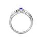 4 - Greta Desire Emerald Cut Tanzanite and Round Diamond Engagement Ring 