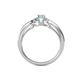 4 - Greta Desire Emerald Cut Aquamarine and Round Diamond Engagement Ring 