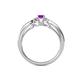 4 - Greta Desire Emerald Cut Amethyst and Round Diamond Engagement Ring 