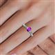 5 - Greta Desire Emerald Cut Amethyst and Round Diamond Engagement Ring 