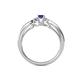 4 - Greta Desire Emerald Cut Iolite and Round Diamond Engagement Ring 