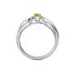 4 - Greta Desire Emerald Cut Peridot and Round Diamond Engagement Ring 