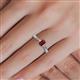 5 - Greta Desire Emerald Cut Red Garnet and Round Diamond Engagement Ring 