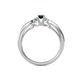 4 - Greta Desire Emerald Cut London Blue Topaz and Round Diamond Engagement Ring 
