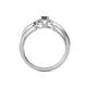 4 - Greta Desire Emerald Cut Lab Created Alexandrite and Round Diamond Engagement Ring 