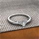 2 - Greta Desire Emerald Cut Lab Grown Diamond and Round Natural Diamond Engagement Ring 