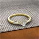 2 - Greta Desire Emerald Cut Lab Grown Diamond and Round Natural Diamond Engagement Ring 