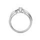 4 - Greta Desire Emerald Cut Lab Grown Diamond and Round Natural Diamond Engagement Ring 